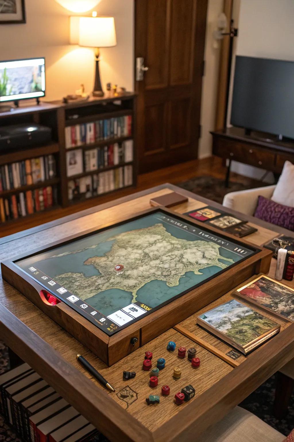A digital map displayed on an integrated screen heightens the sense of adventure.