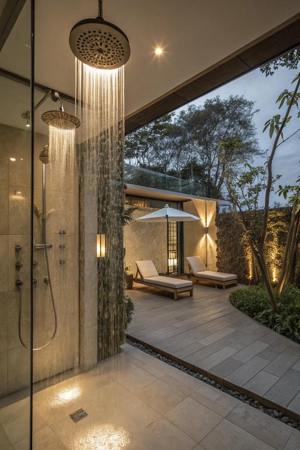 Turn your bathroom into a calming spa-like retreat with dual rainfall showering outlets.