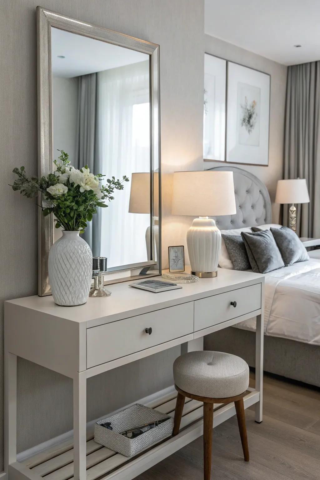 Embrace the beauty of minimalism for a serene dressing space.