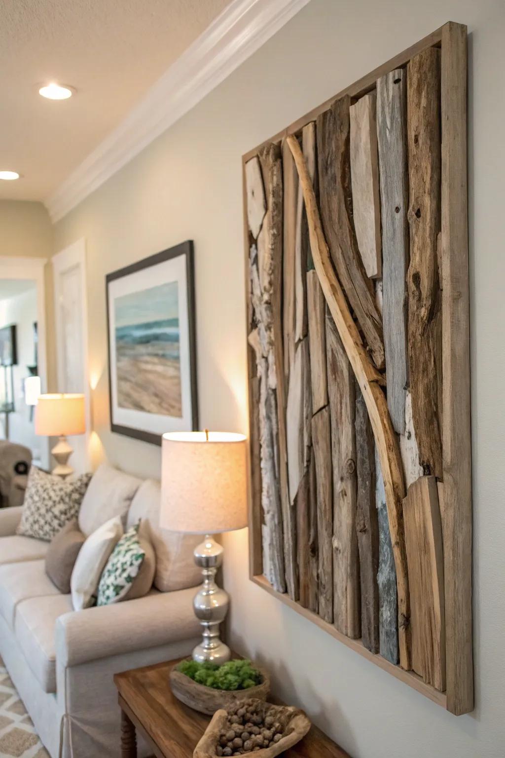 Seafaring wood wall decor infuses a natural element into any area.