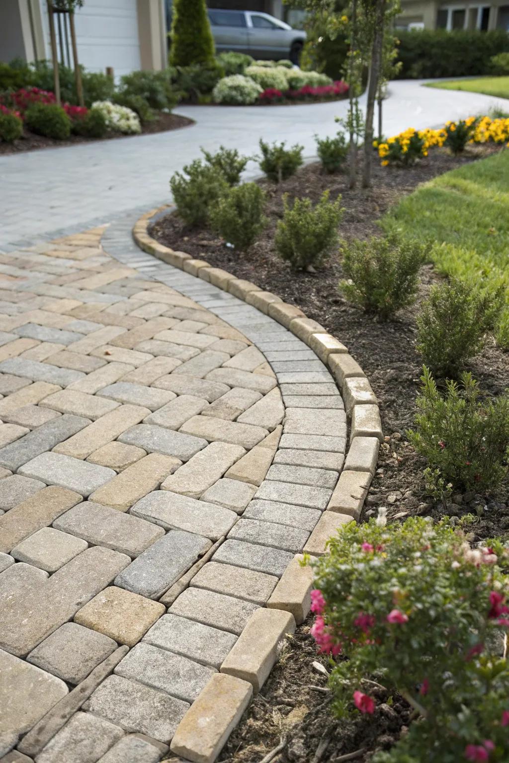 Paver driveways combine resilience with visual allure.