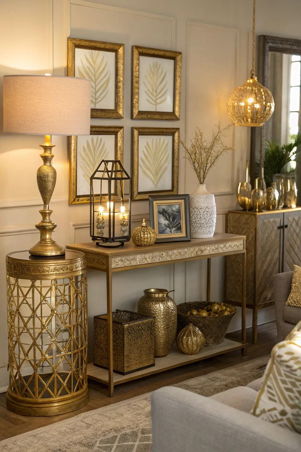 Golden touches introduce a hint of Egyptian magnificence to any setting.
