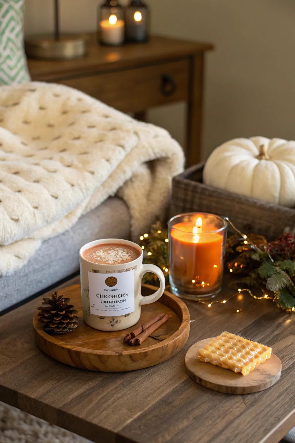 A hygge comfort collection perfect for a delightful fall night.