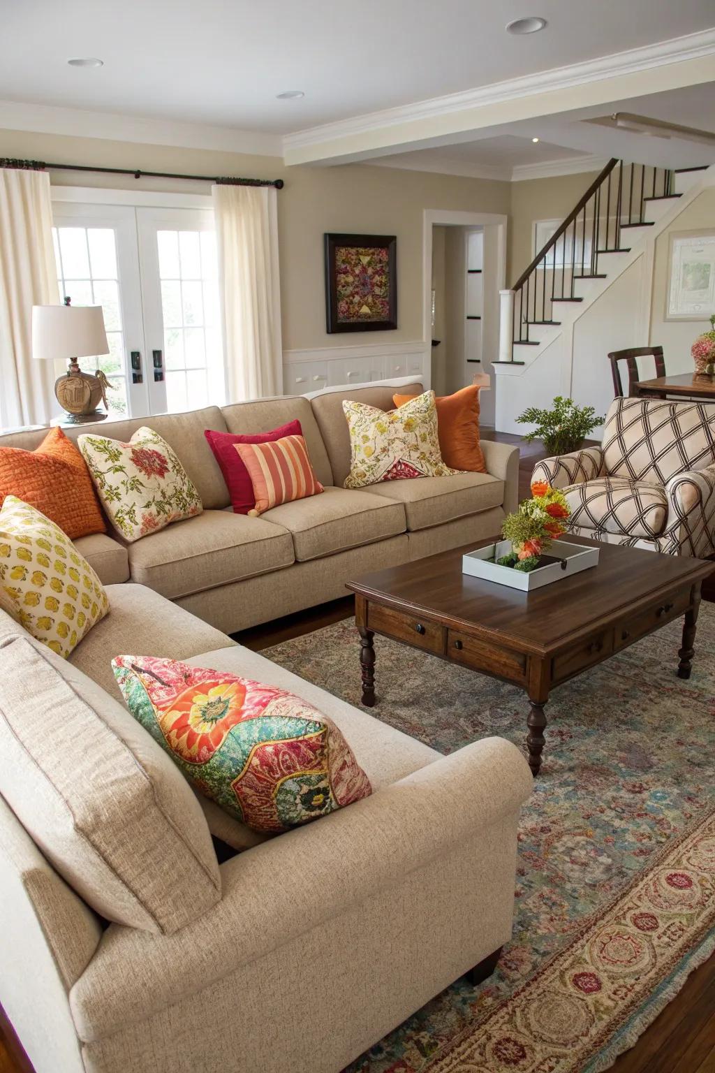 Seating thoughtfully chosen for the room’s function.
