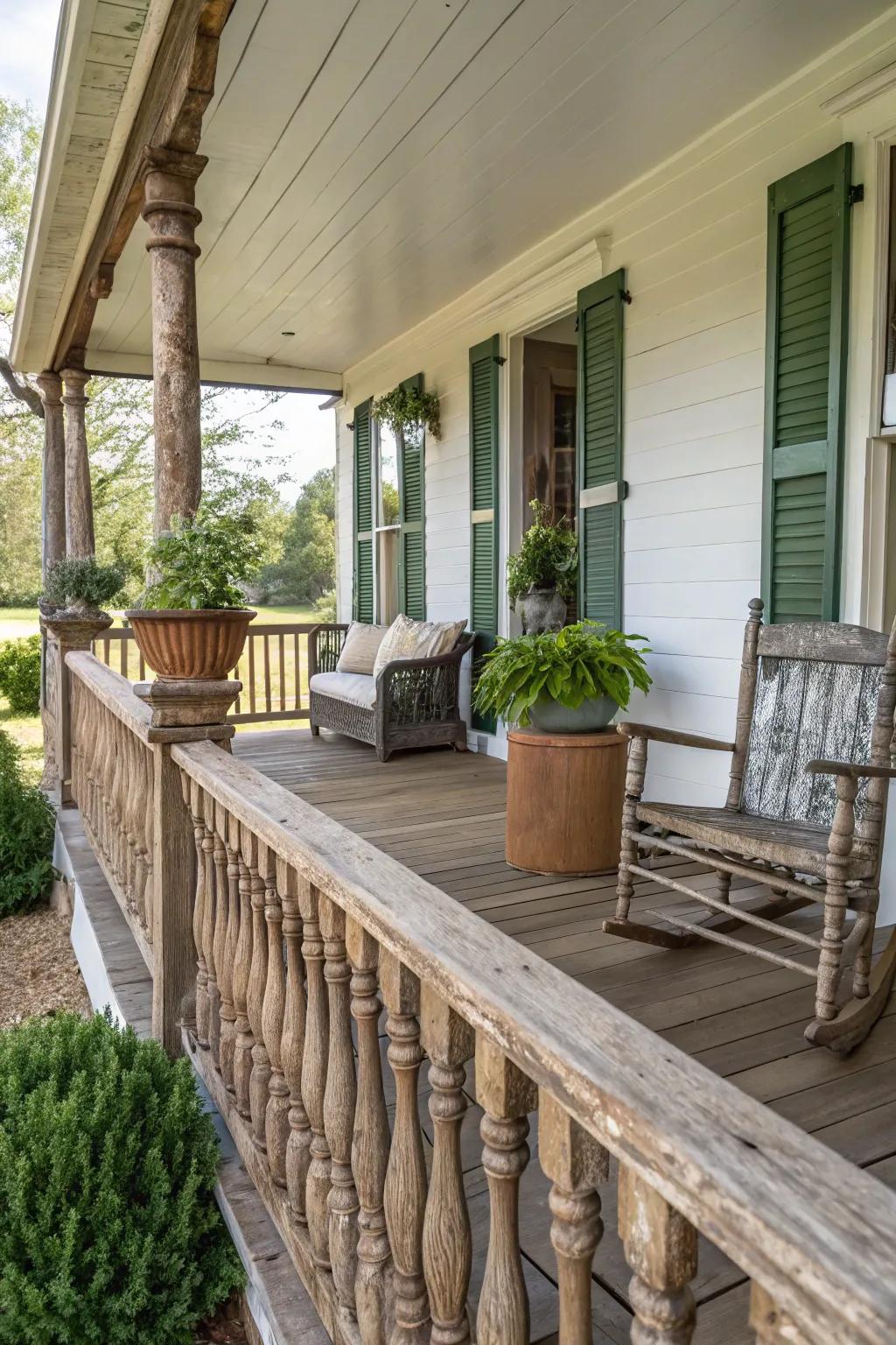 A timeless selection: Classic wood balustrade.