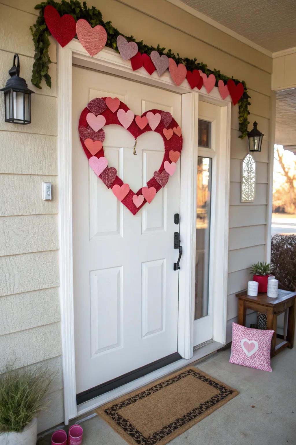 A captivating heart wreath that welcomes every guest.