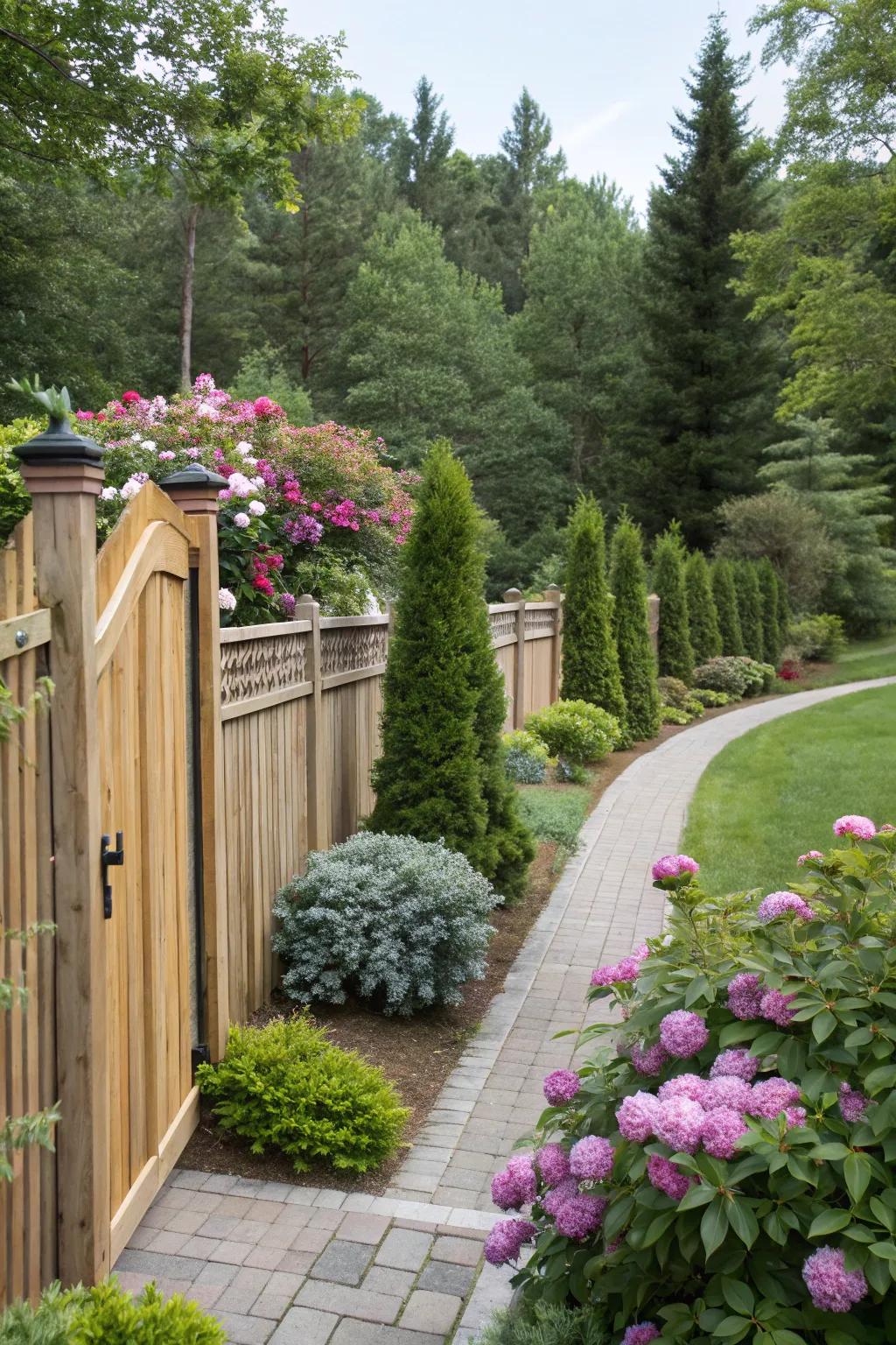 A living fence offers a lively, dynamic border throughout the year.
