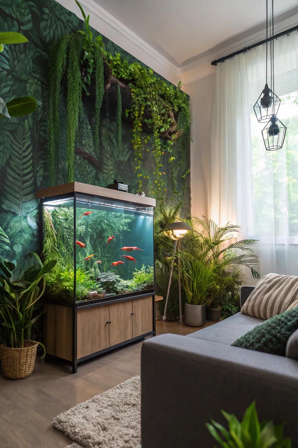 Transform your aquarium into a vibrant jungle haven.