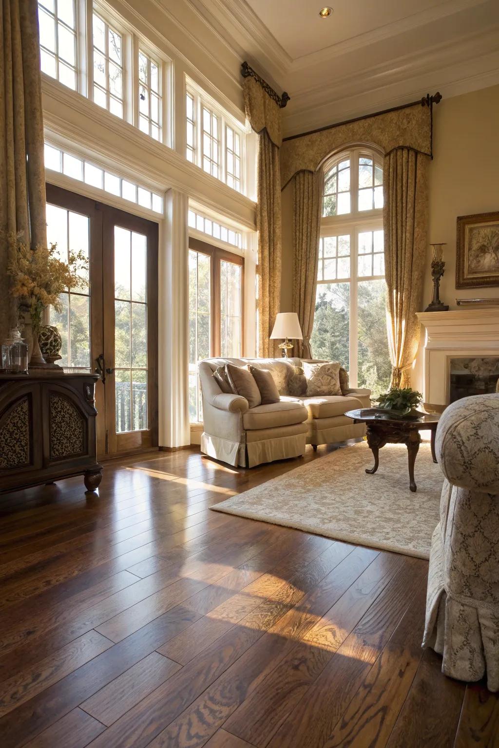 Enduring charm with classic timber floorboards.