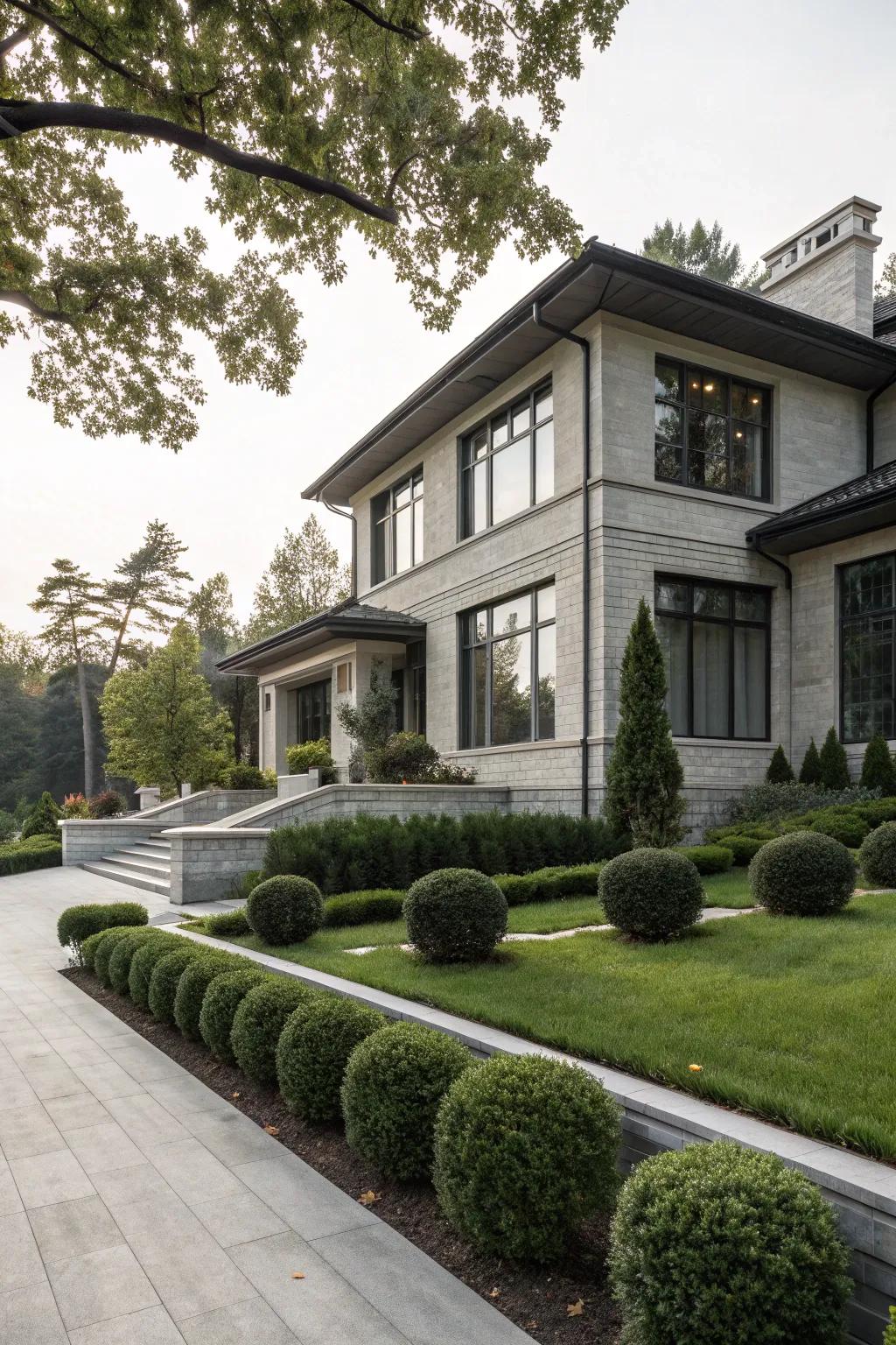 Gray stands out as a flexible option that complements modern exterior designs.