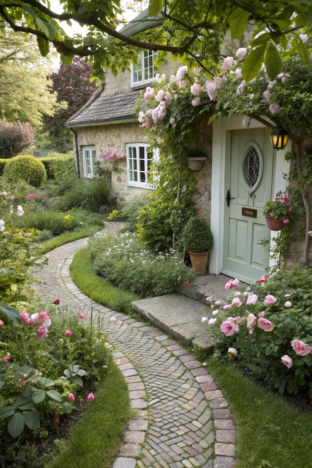 Riverstone paths offer a warm welcome to your front door.