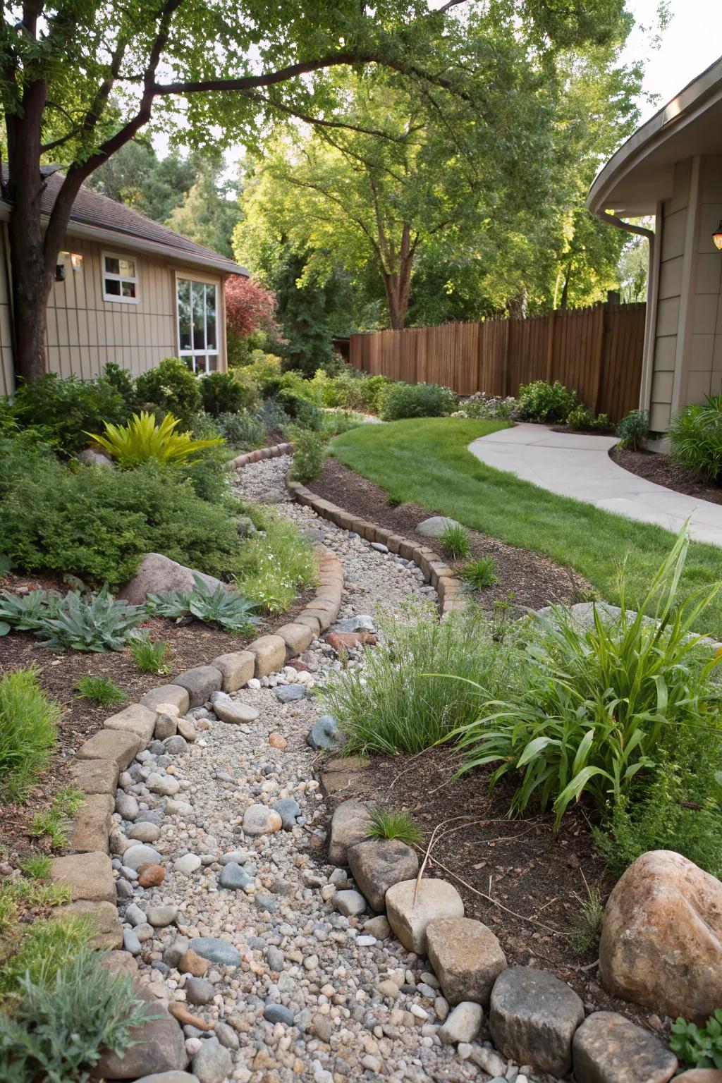 Winding paths inside your stream bed contribute a genuine, fluid aesthetic to your setting.