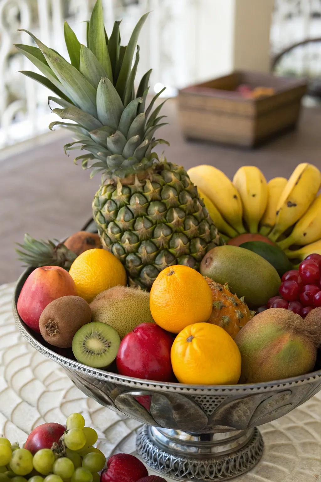 A lively tropical fruit arrangement ideal for summer social events.
