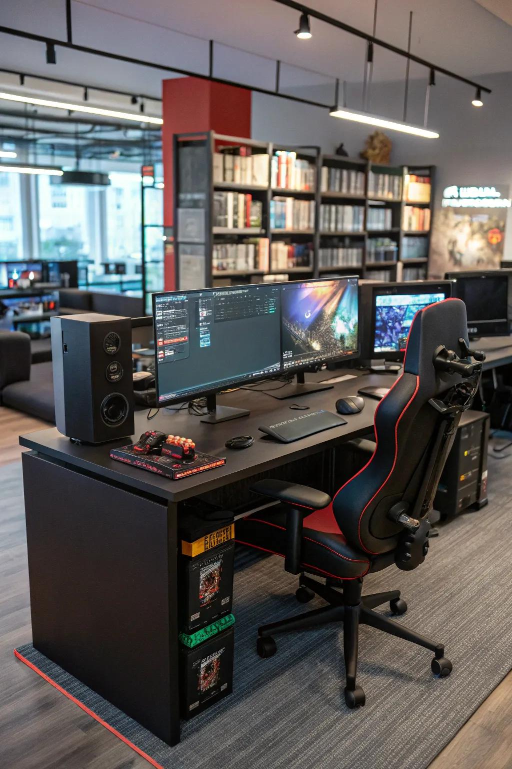 A workstation adaptable for both professional tasks and leisure.