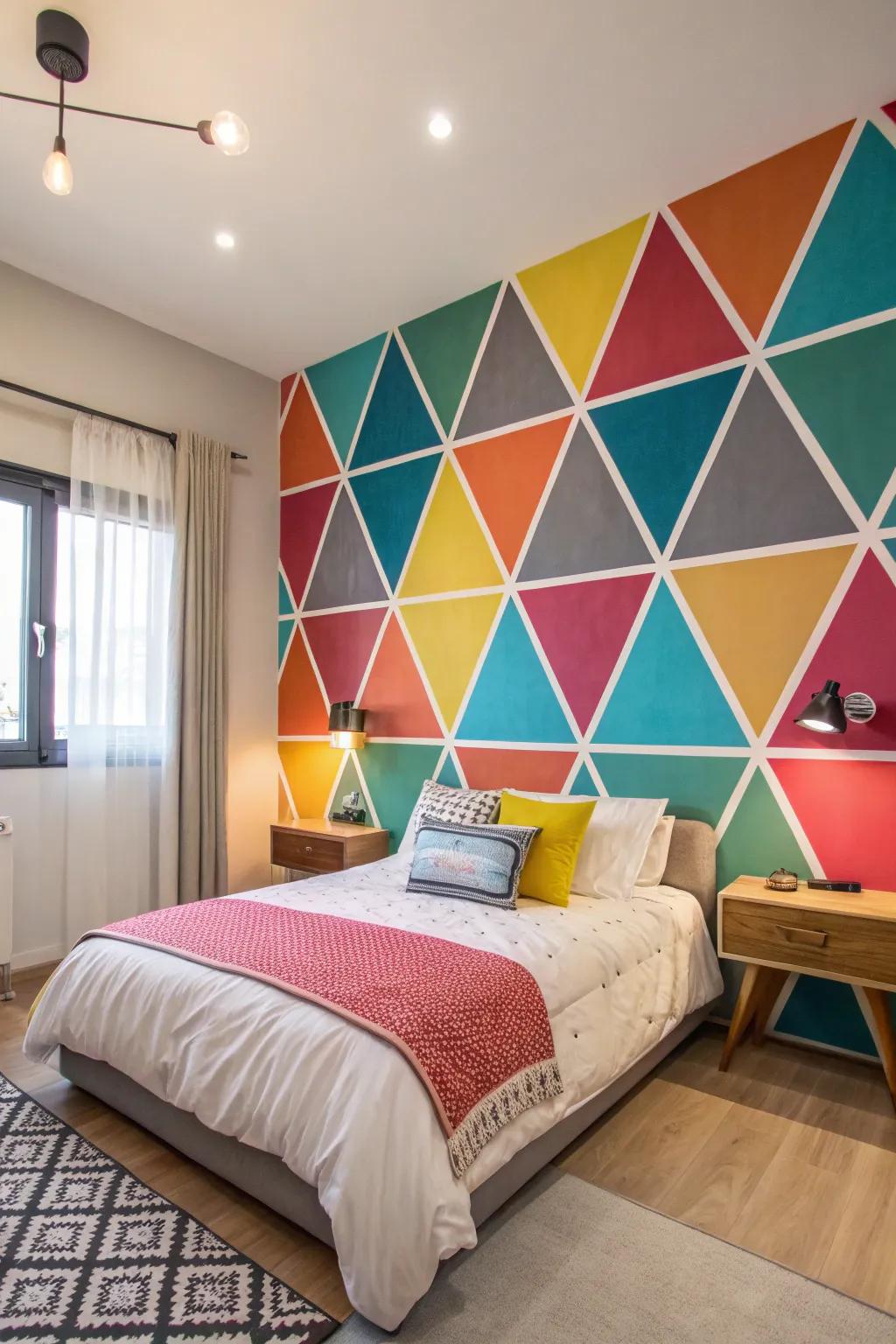 Incorporate a fun vibe with bold triangle designs.