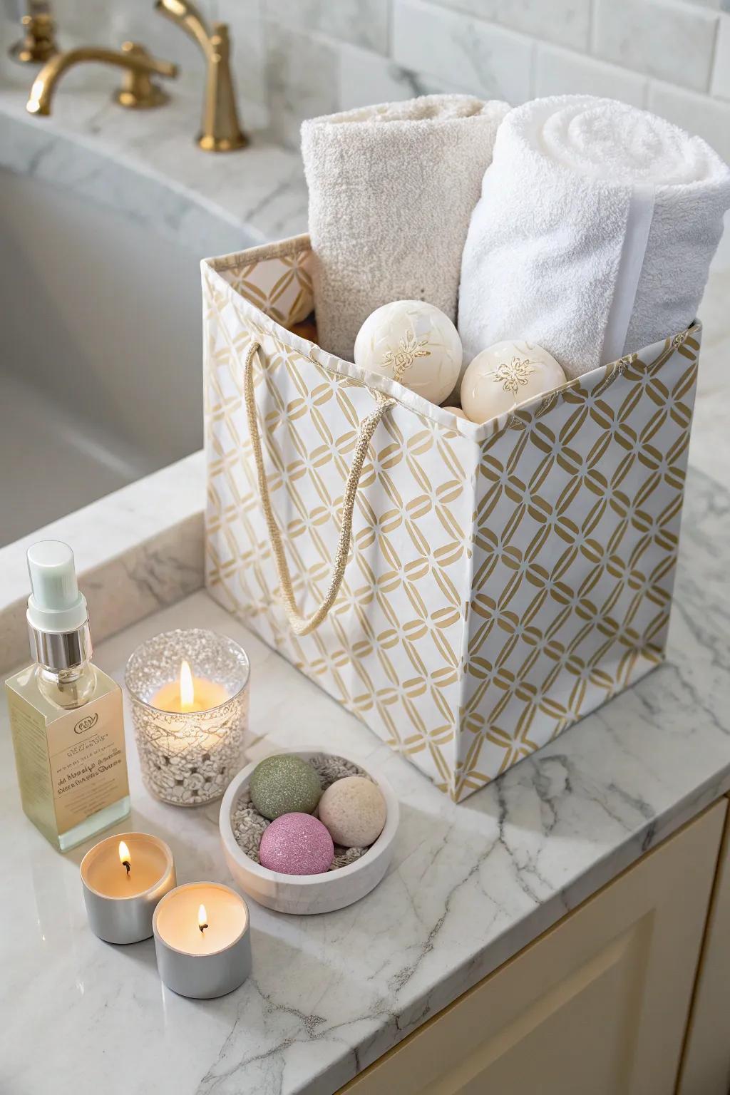 Pamper her senses with a spa-themed treat box.