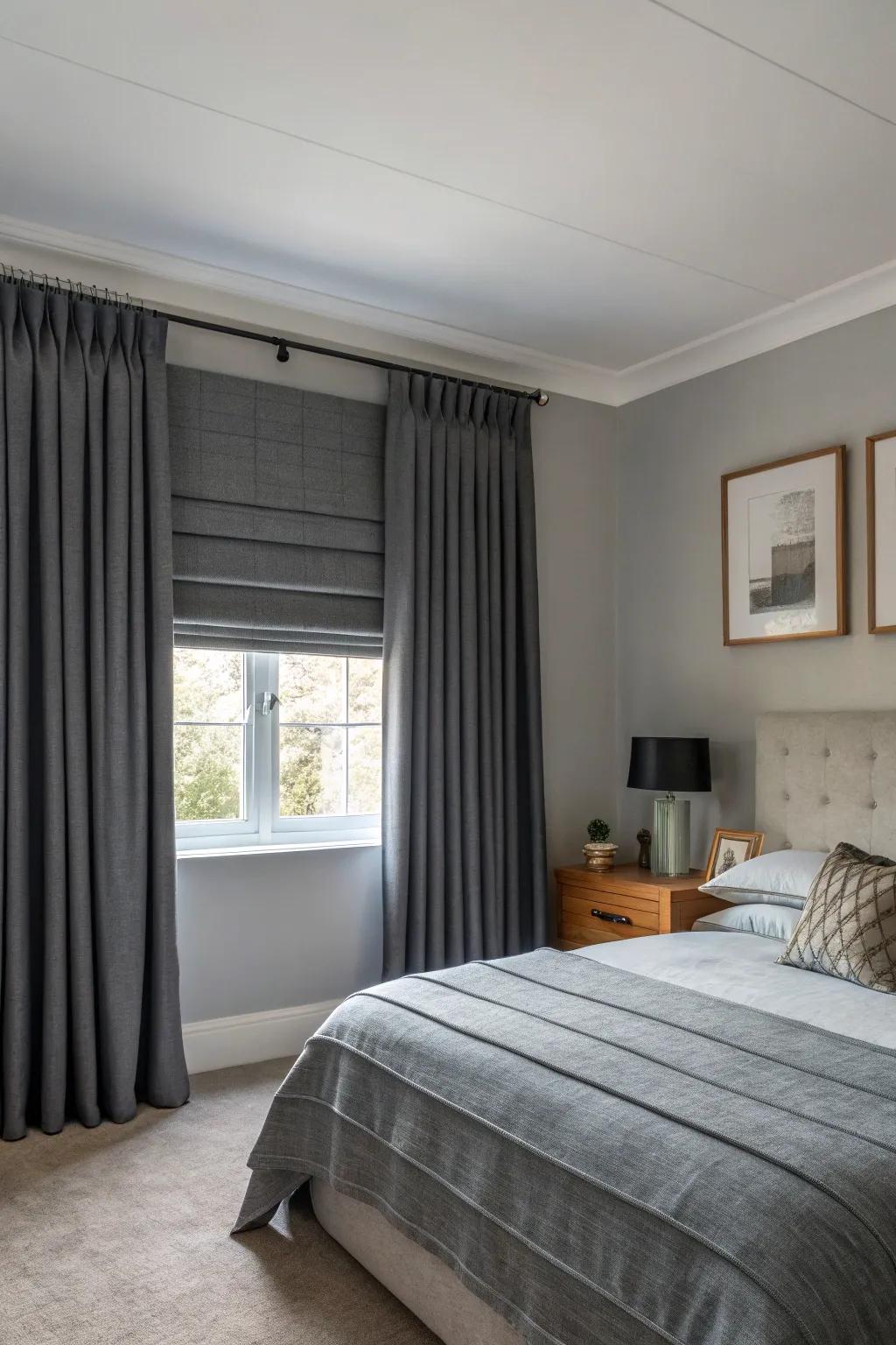 Using varied grey shades enriches the space with complexity and allure.