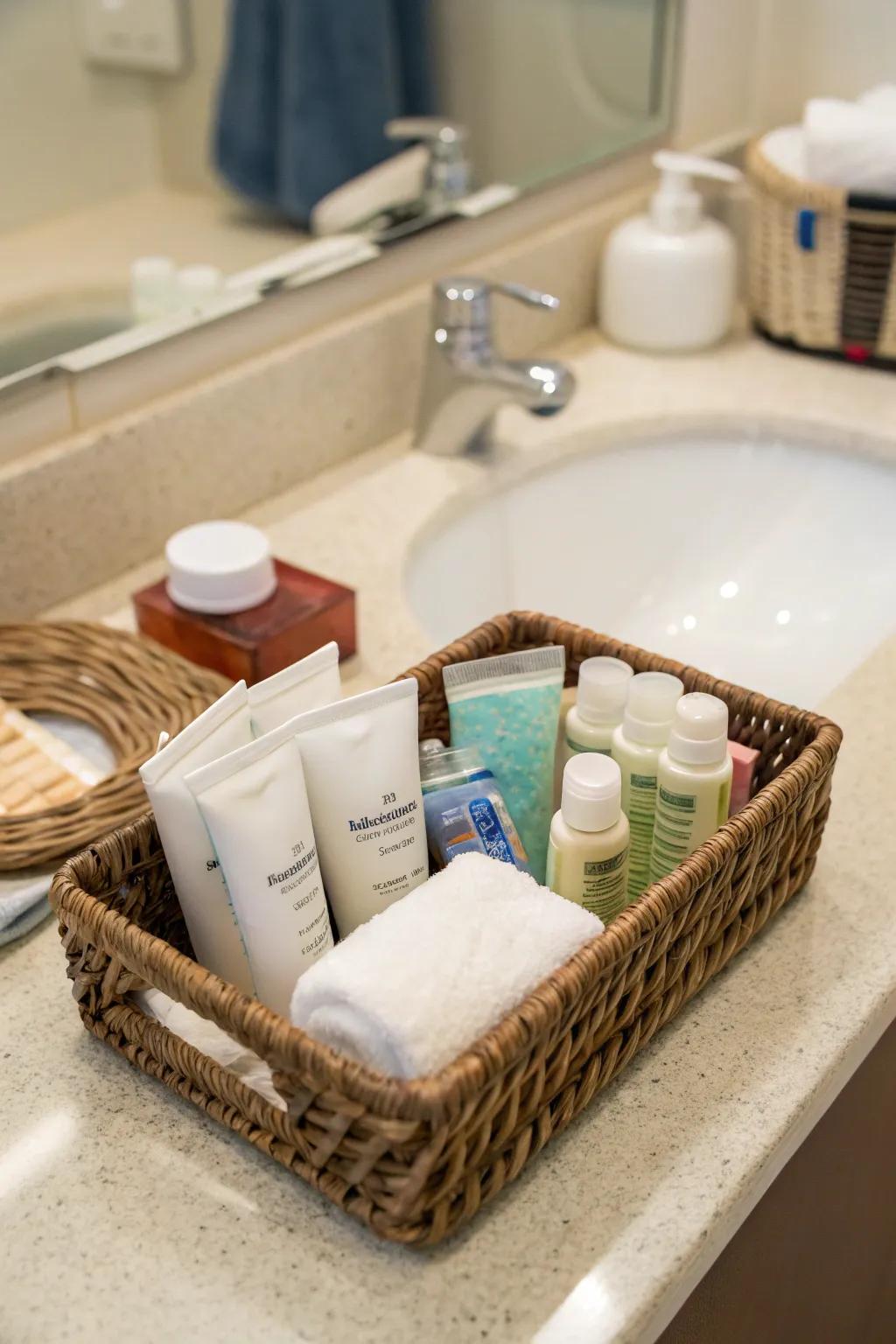 A helpful personal care package for visitors, guaranteeing they have all the must-haves.