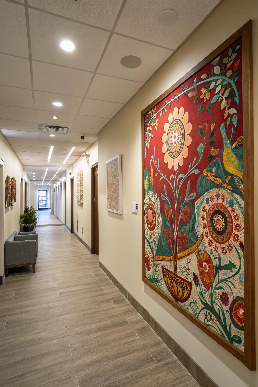 Striking wall art can transform your hallway into an impressive gallery space.