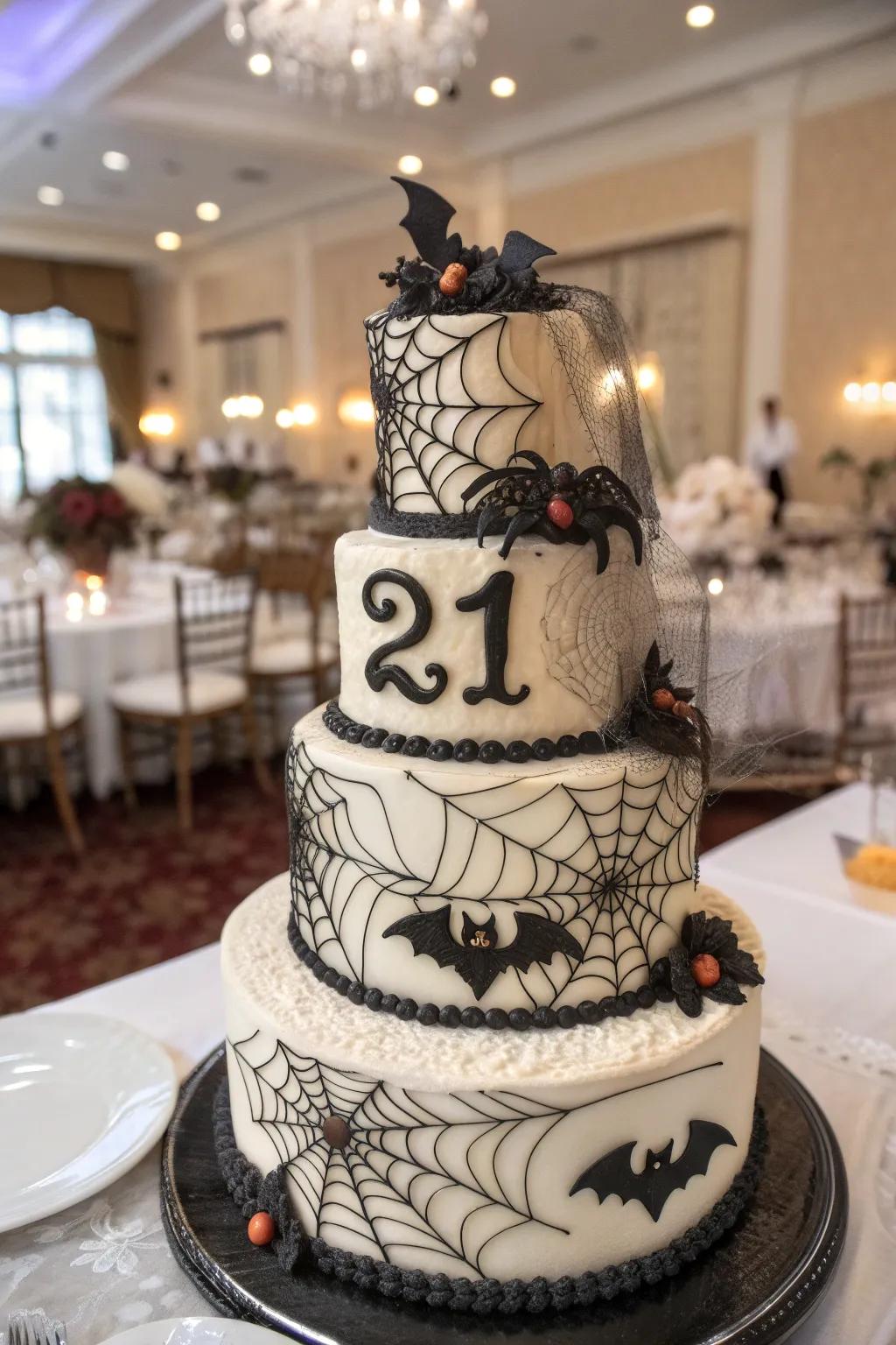 A stunning cake that flawlessly combines the spooky with the sophisticated.