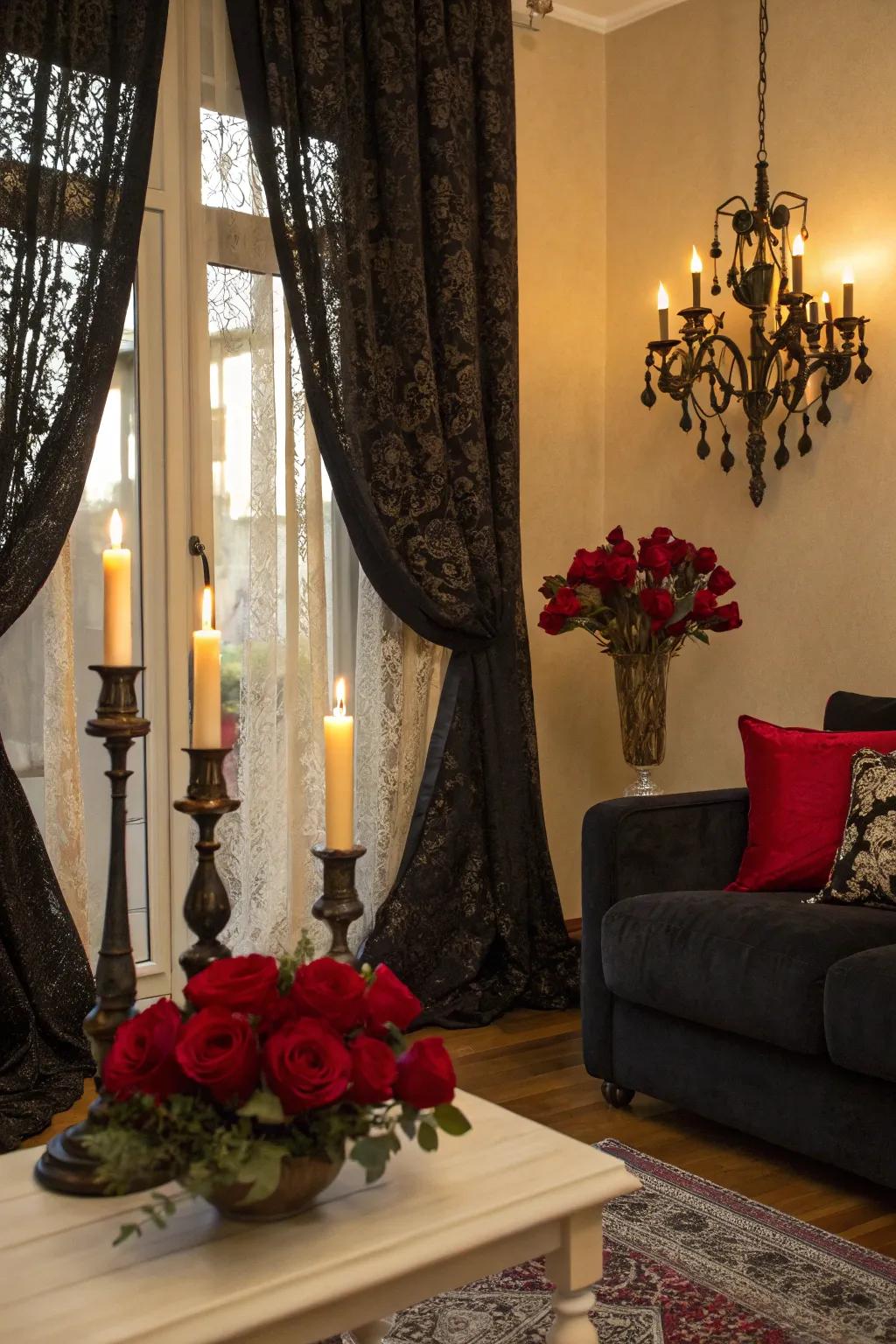 Revamp your space with Gothic finesse for a sophisticated Halloween appearance.