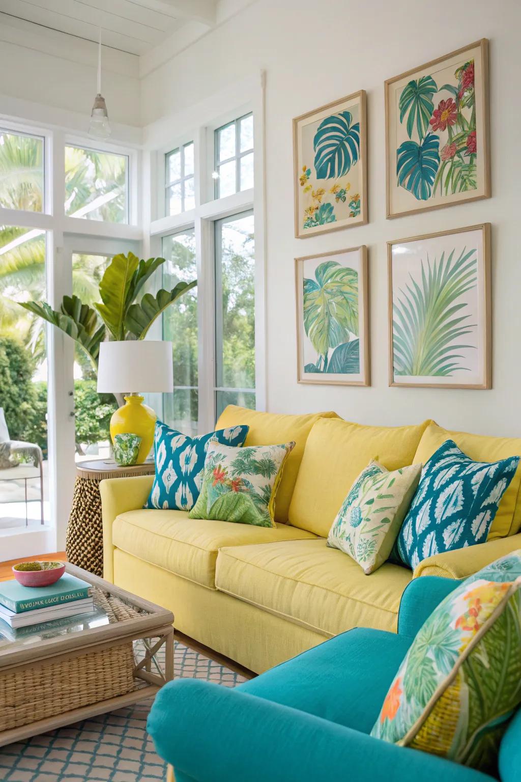 Bright shades incorporate a touch of dynamic Hawaiian spirit to your decoration.