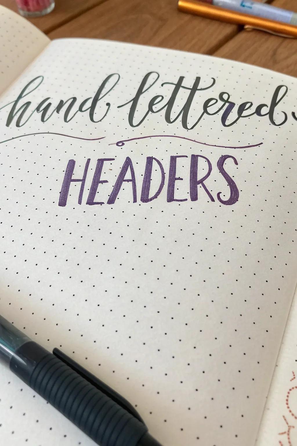 Classic script lettering provides a personal element to any heading.