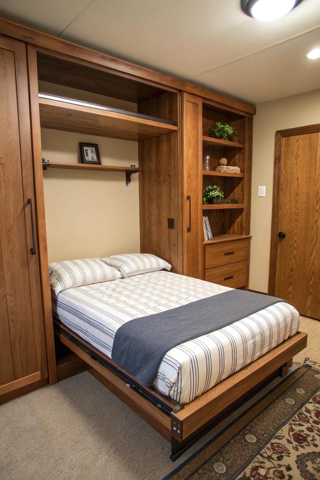 Classic Panel bed neatly folded into a sophisticated wall installation