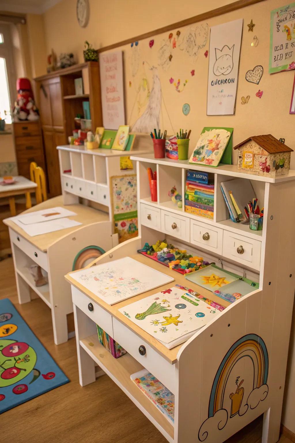 Individualized study spaces designed around each child's unique tastes.