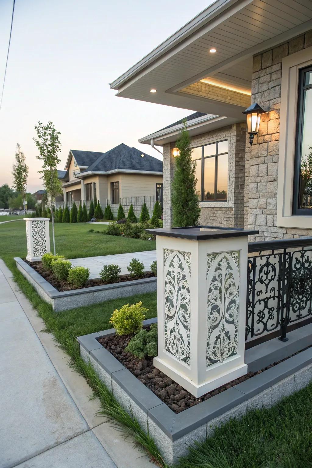 Up-to-date surface panels bring an element of sophistication to this residence.