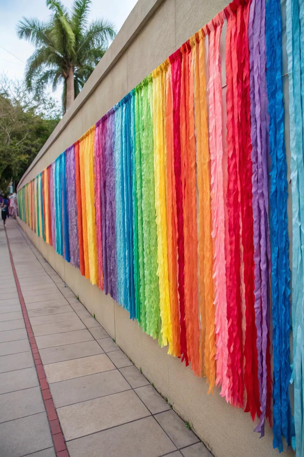 A spectrum of ribbons transforms any wall into an expressive focal point.