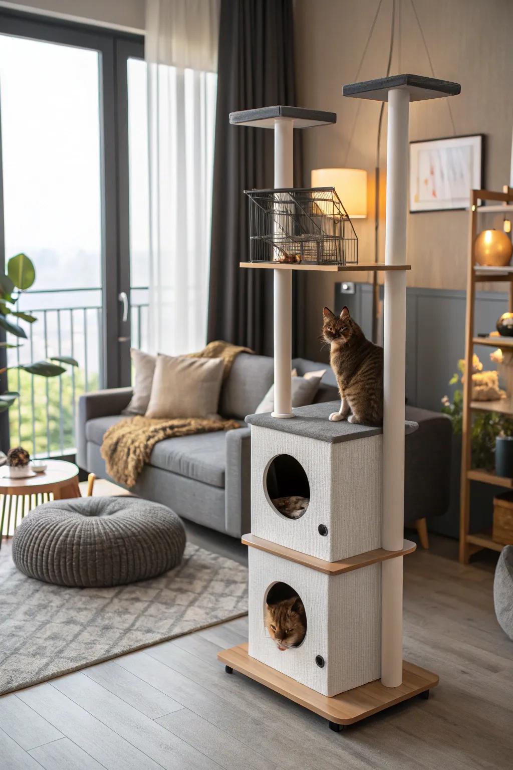 An adaptable feline abode that matures alongside your pet's requisites.