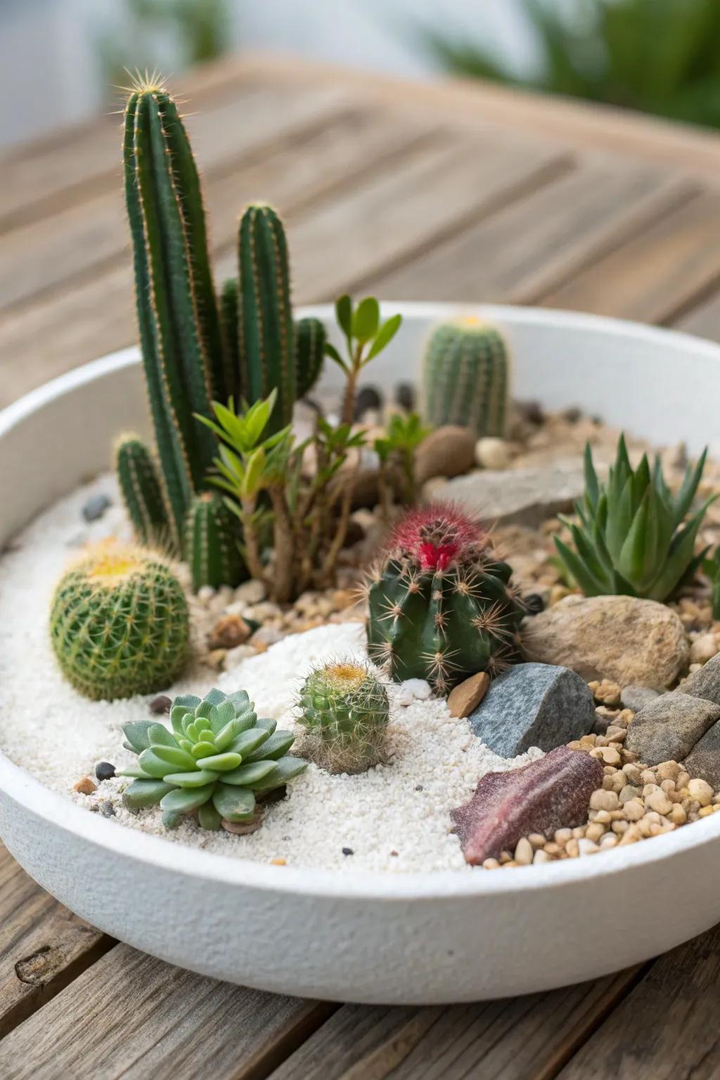 Introduce a hint of the desert to your living space with a miniature landscape.