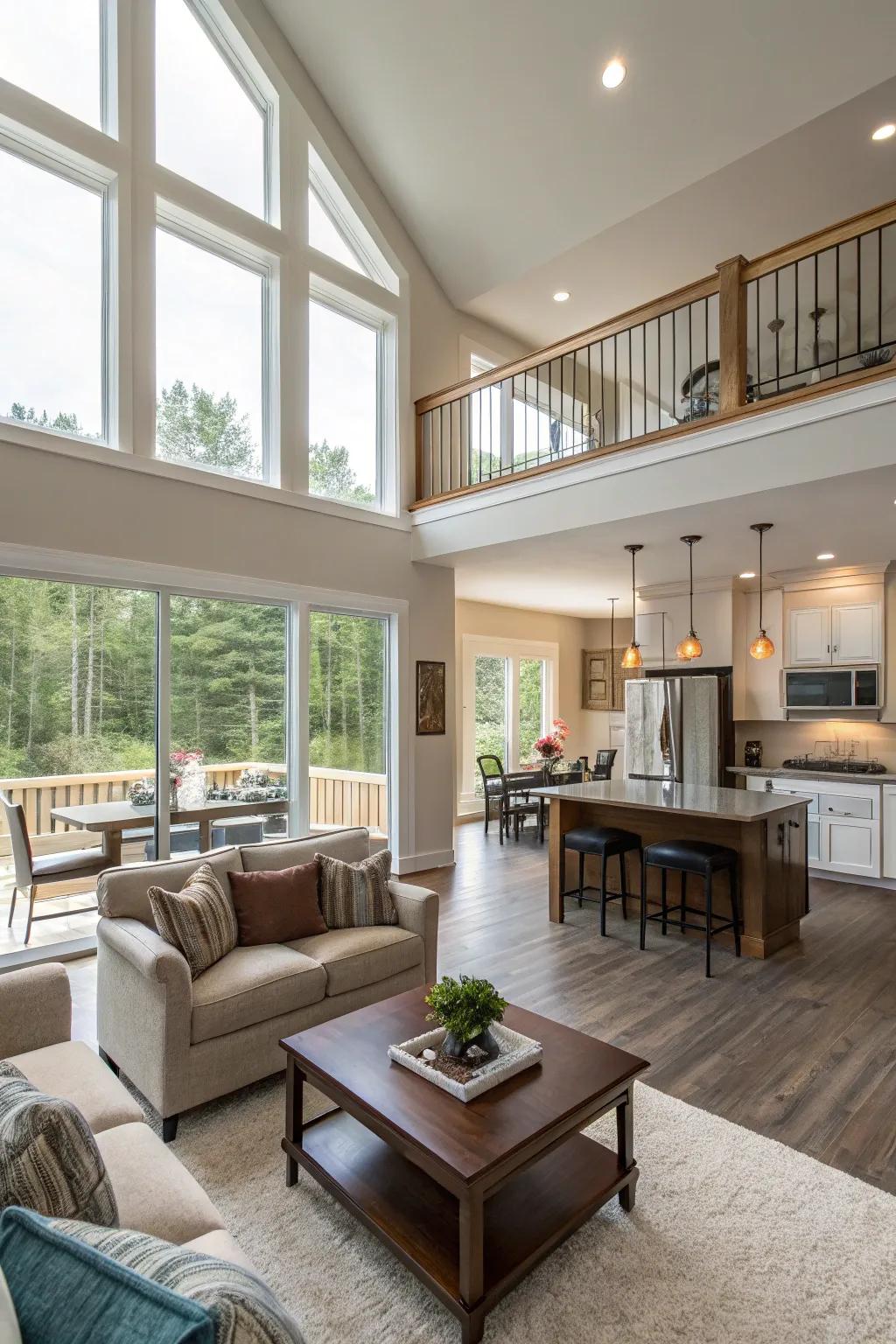 Take advantage of the open spaces in your split-level home to ensure a smooth transition between rooms.
