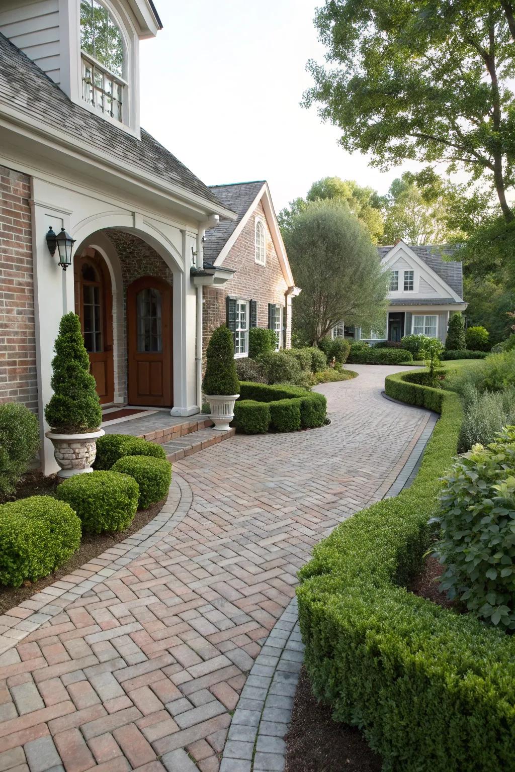 Traditional fitted designs give everlasting beauty to this home's entrance.