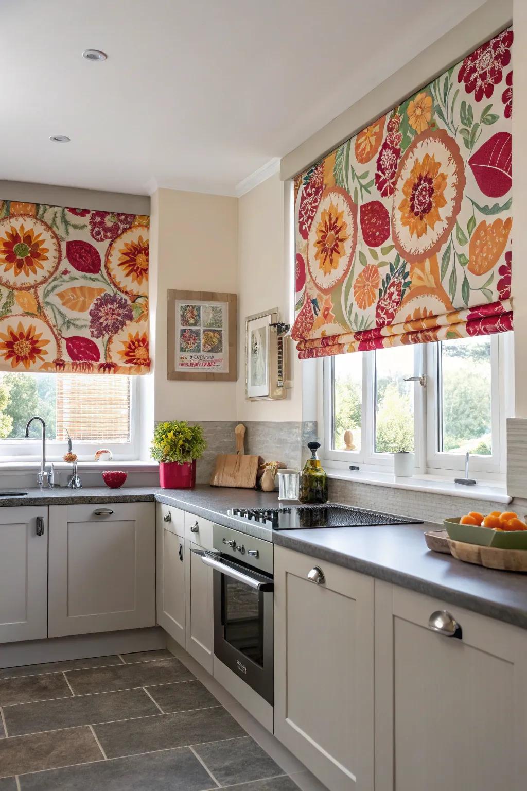 Bold patterns inject vitality into kitchen decor.
