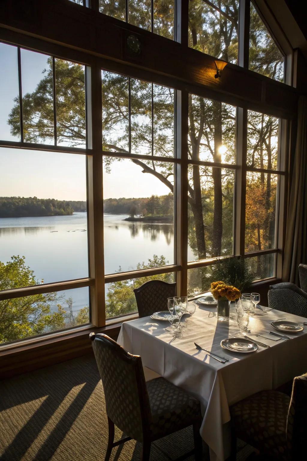 Allow sunlight and lake views to enrich your dining moments.
