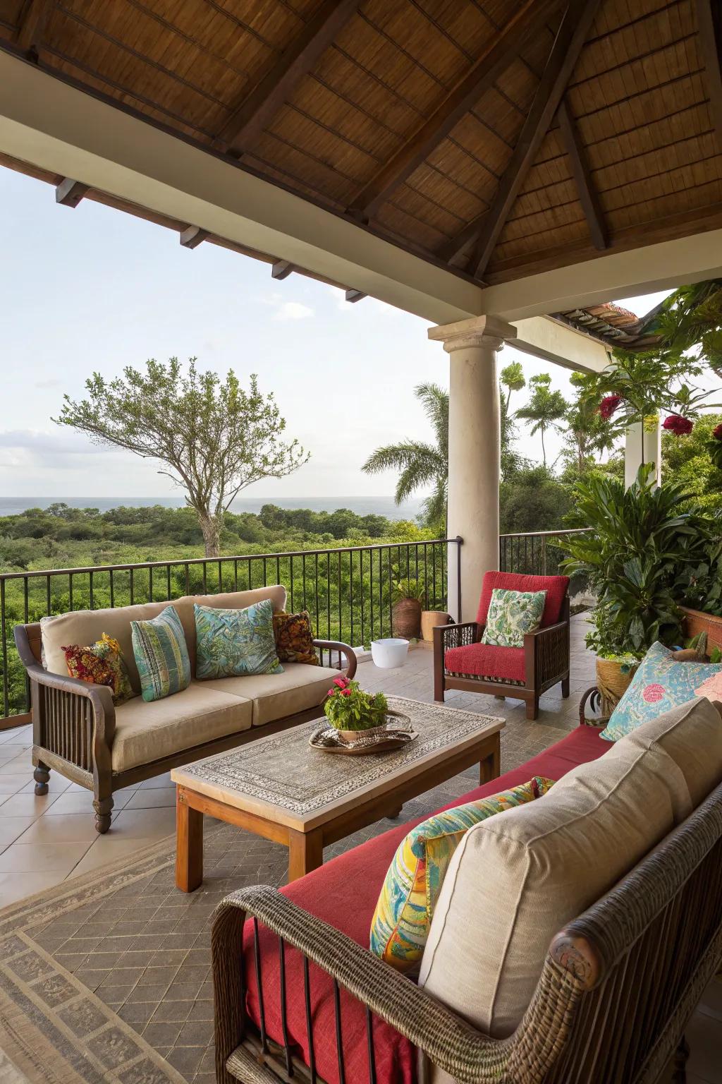 An inviting seating area on the lanai, perfect for unwinding.