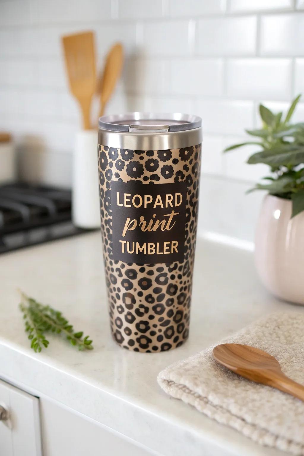 A tailored wildcat motif tumbler, making each sip extraordinary.