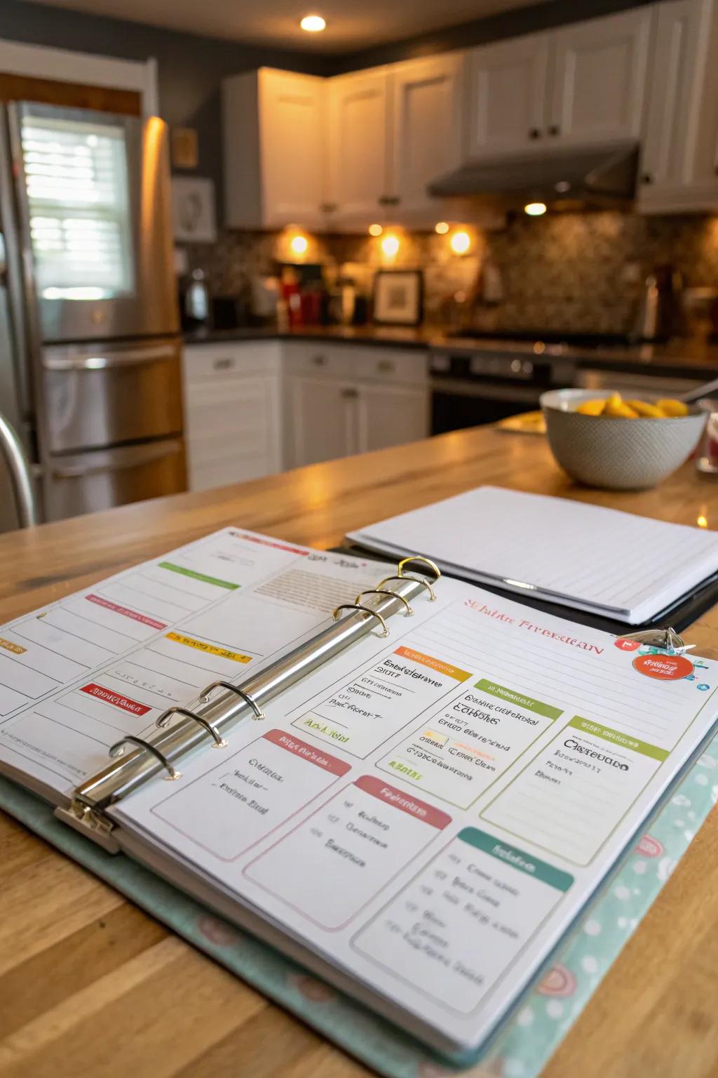 A well-organized home binder, ready to simplify chores.