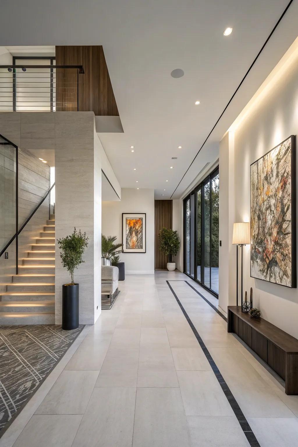 A minimalist foyer, simple and chic