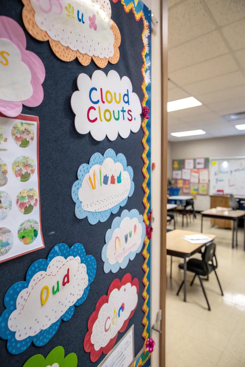 Aspirational dream clouds inspire a heartwarming MLK Day display.