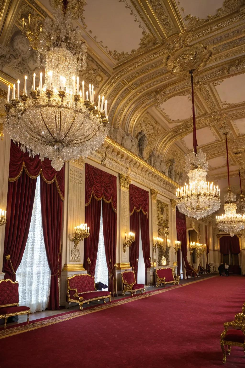 An exquisitely adorned ballroom, perfectly poised for a masquerade quinceañera.