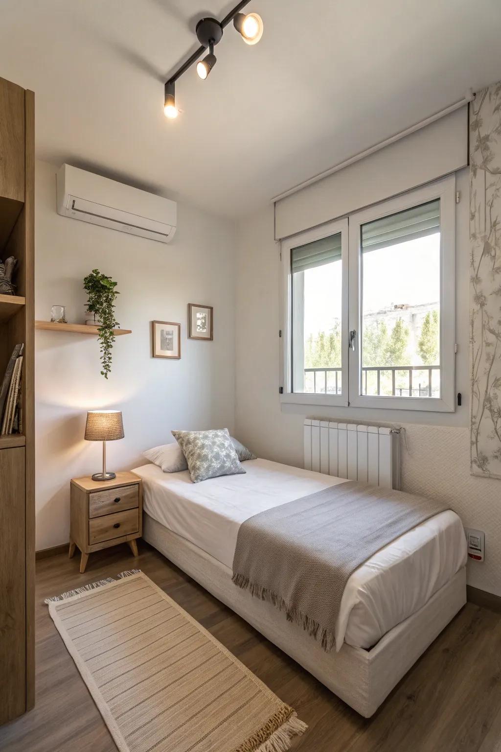 Minimalist design promotes space and peace.