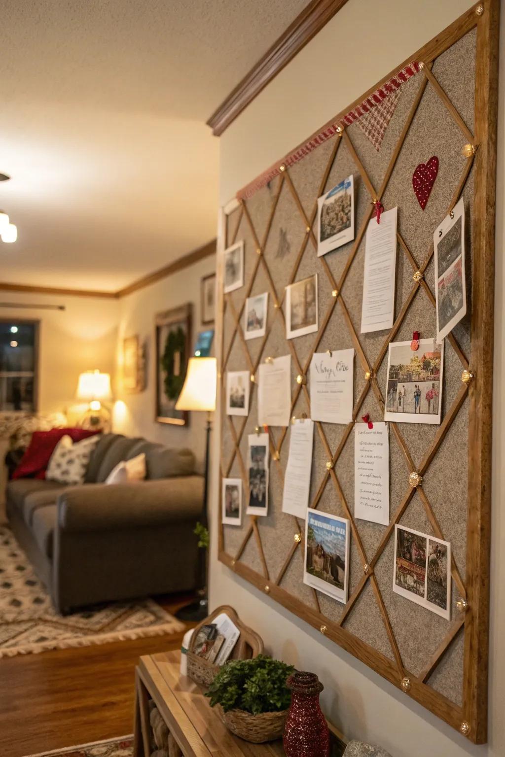 Fabric-covered notice boards infuse elegance and flair into any living area.