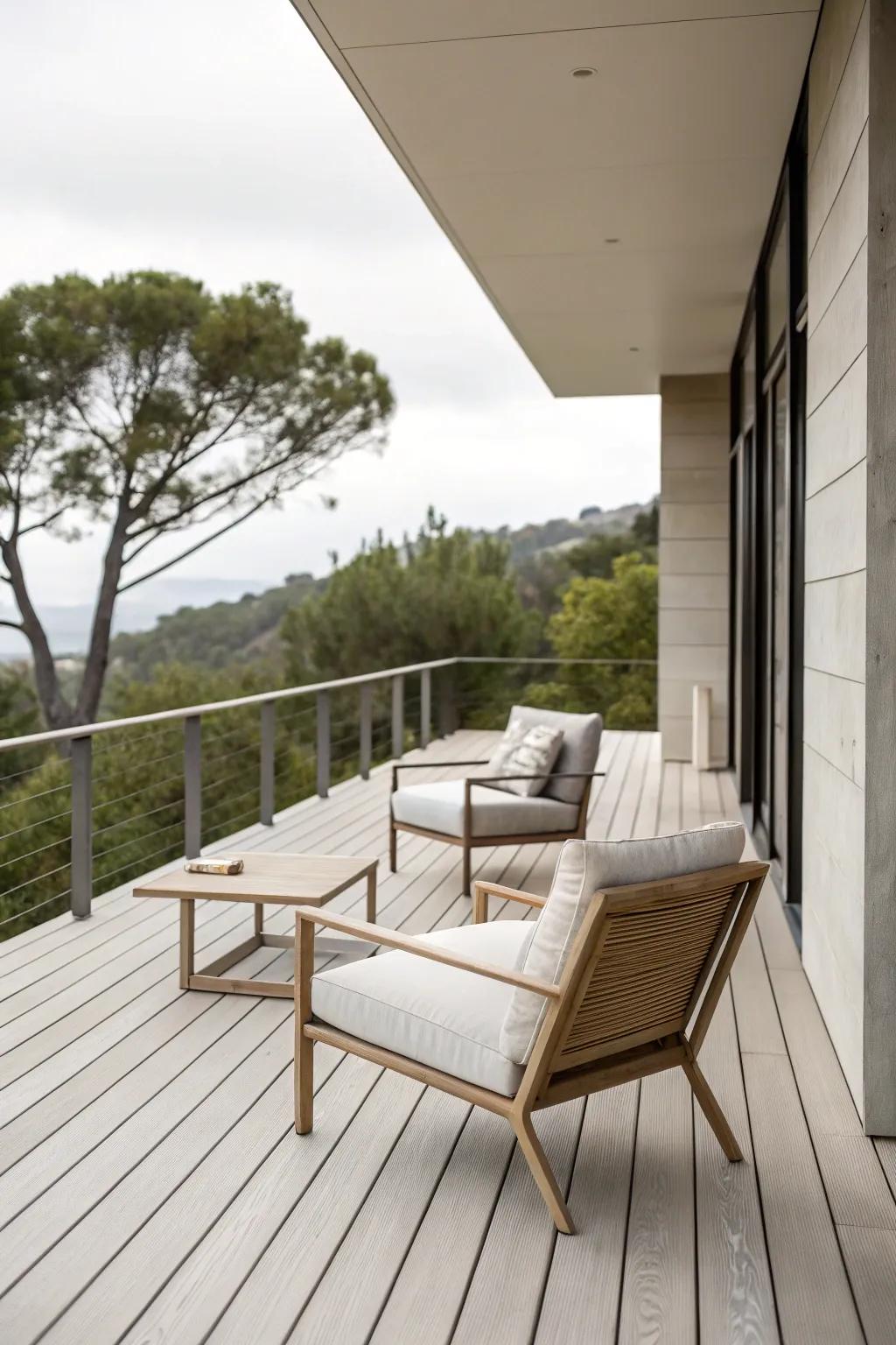 A deck design that epitomizes simplicity and serenity.