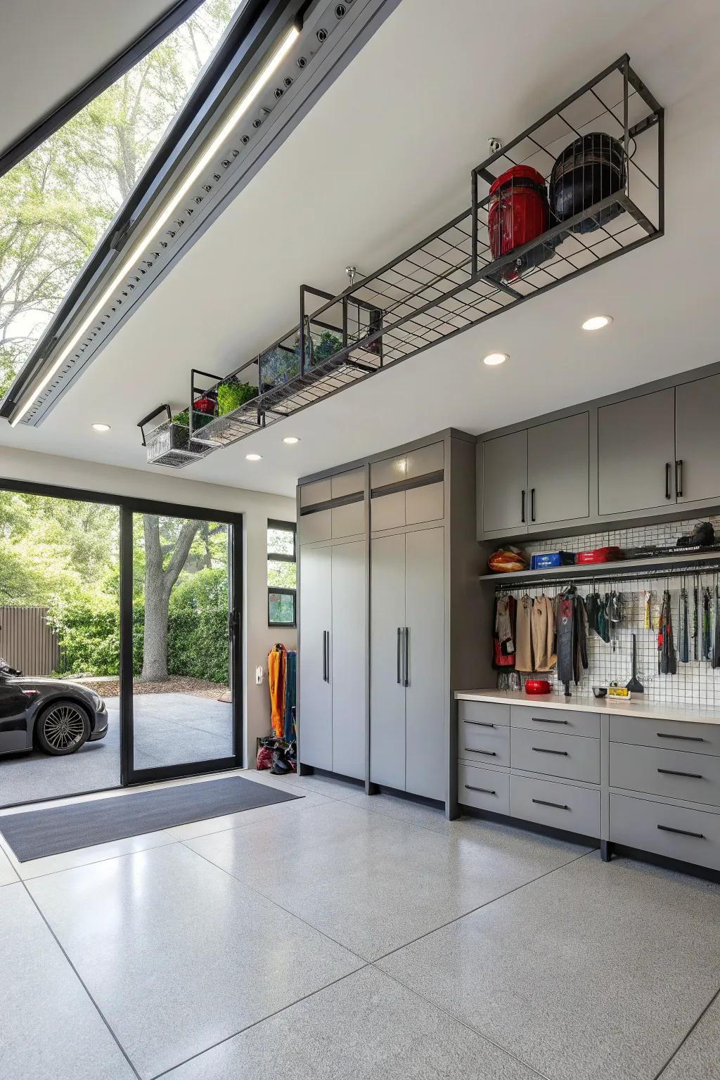 Optimize your space with refined storage solutions in your updated garage.