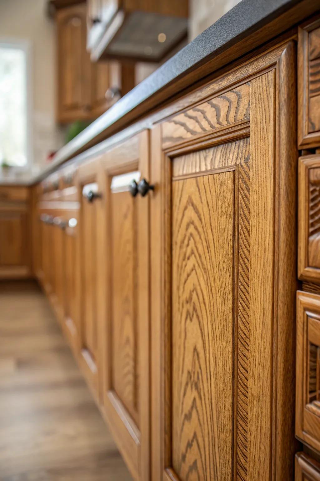 The untreated ridges of timber vanities contribute depth and individuality to all culinary spaces.