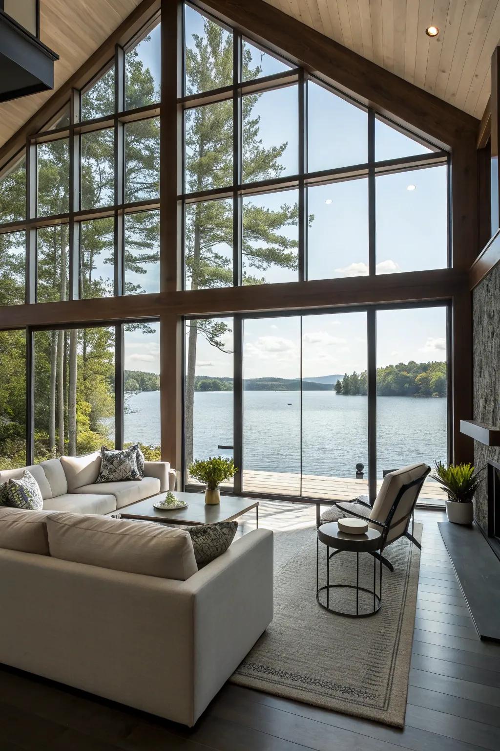 Invite nature indoors with expansive, floor-to-ceiling windows.