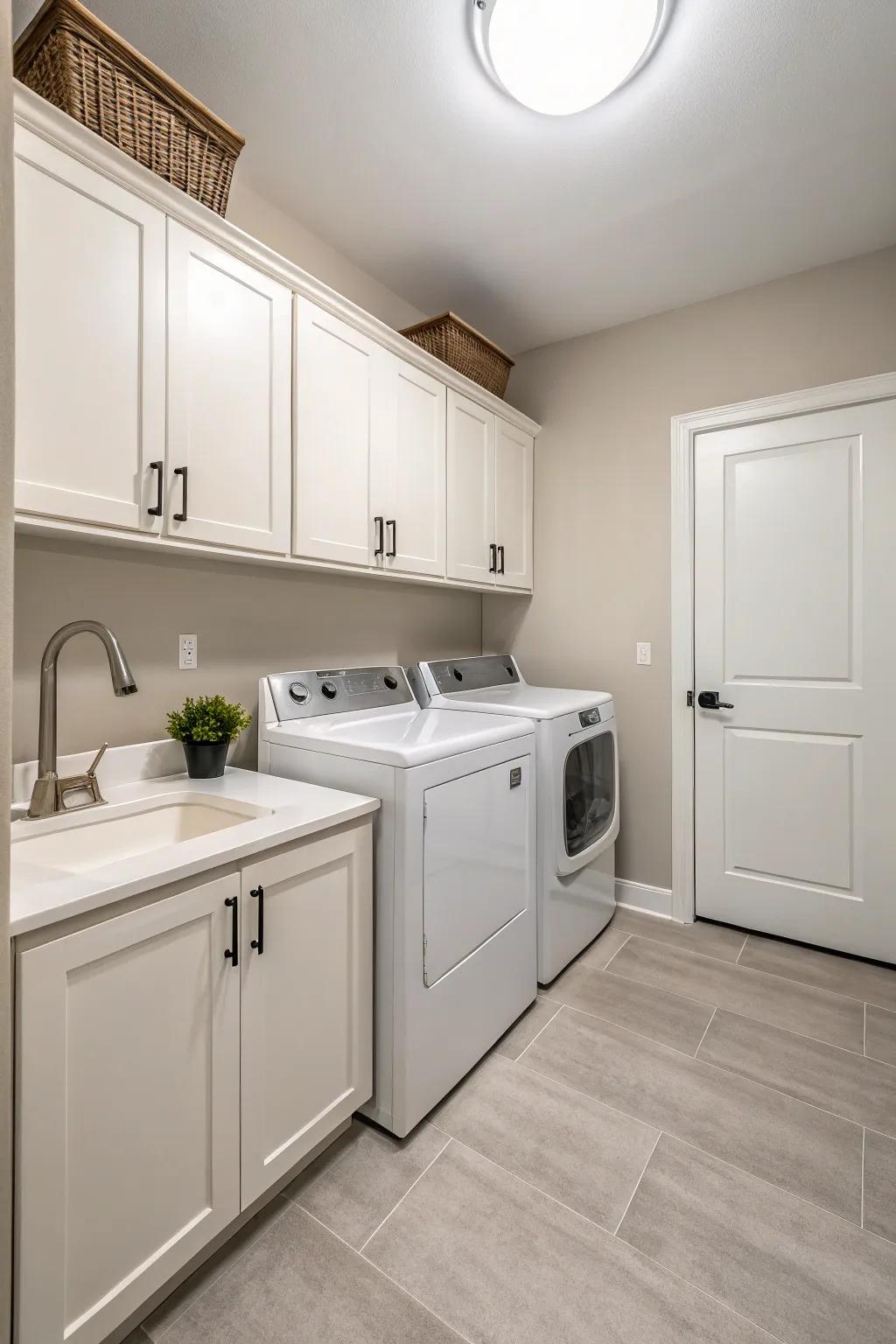 Minimalist design philosophy brings tranquility to your laundry routine.